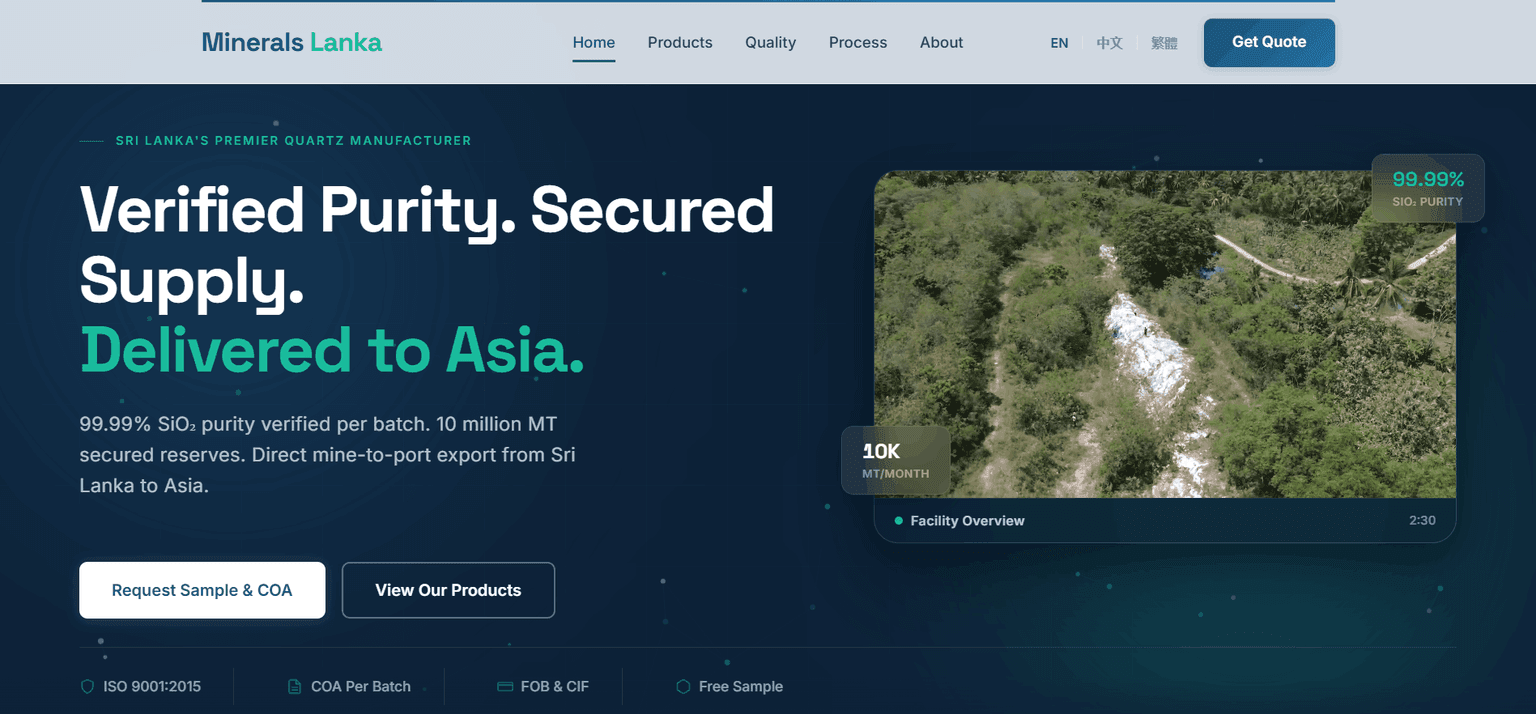 Minerals Lanka — project screenshot