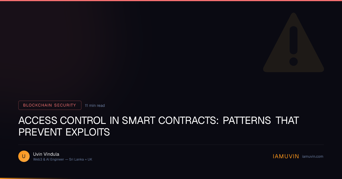 Access Control in Smart Contracts: Patterns That Prevent Exploits | IAMUVIN